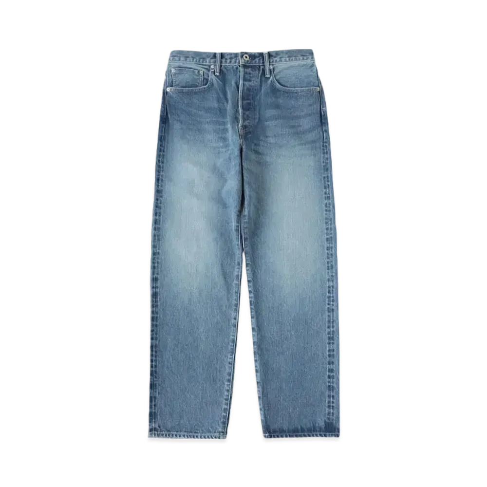Ron Herman x UNION LAUNCH Straight Fit Washed Organic Cotton Denim Pants "Faded Blue"