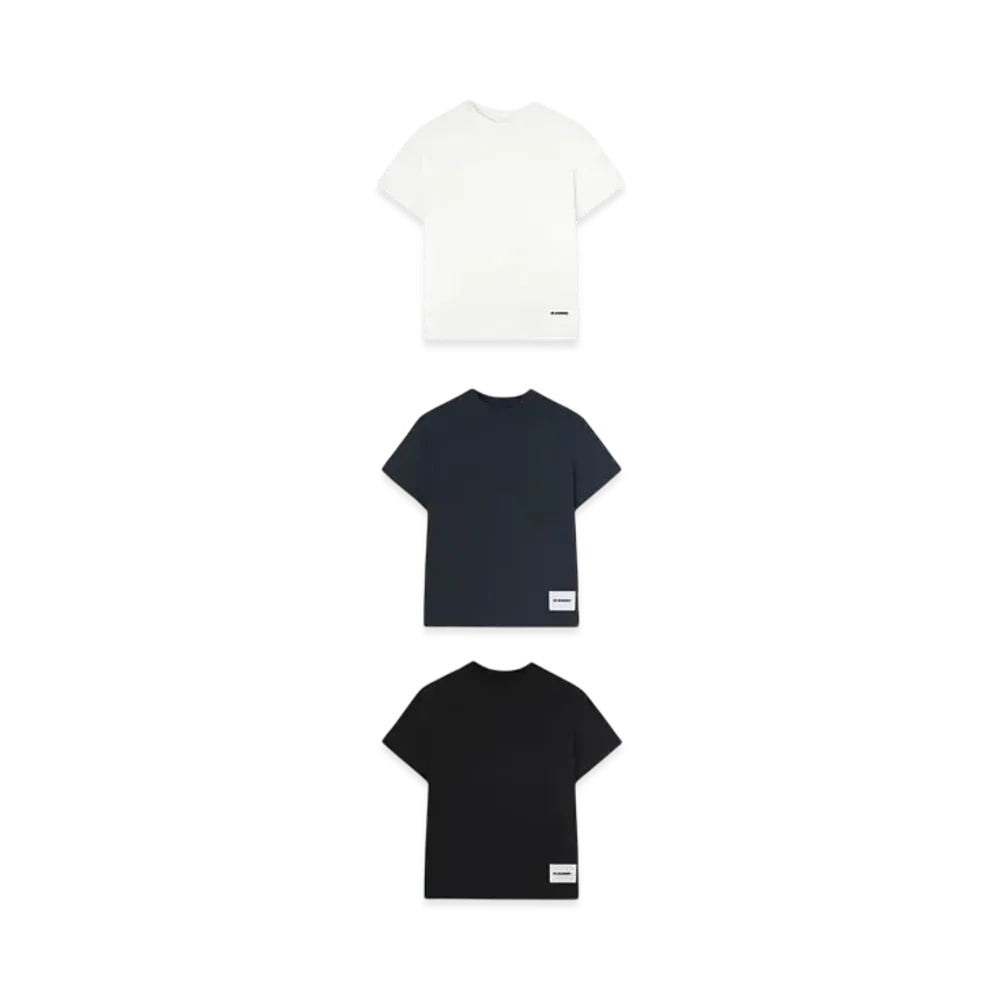 Jil Sander Women's 3-Pack Short-Sleeved T-Shirt Set "Black/White/Blue"