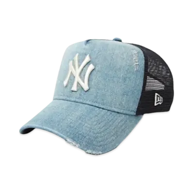NEW ERA 9Forty A-Frame Tracker Damaged Series New York Yankees "Washed Denim"