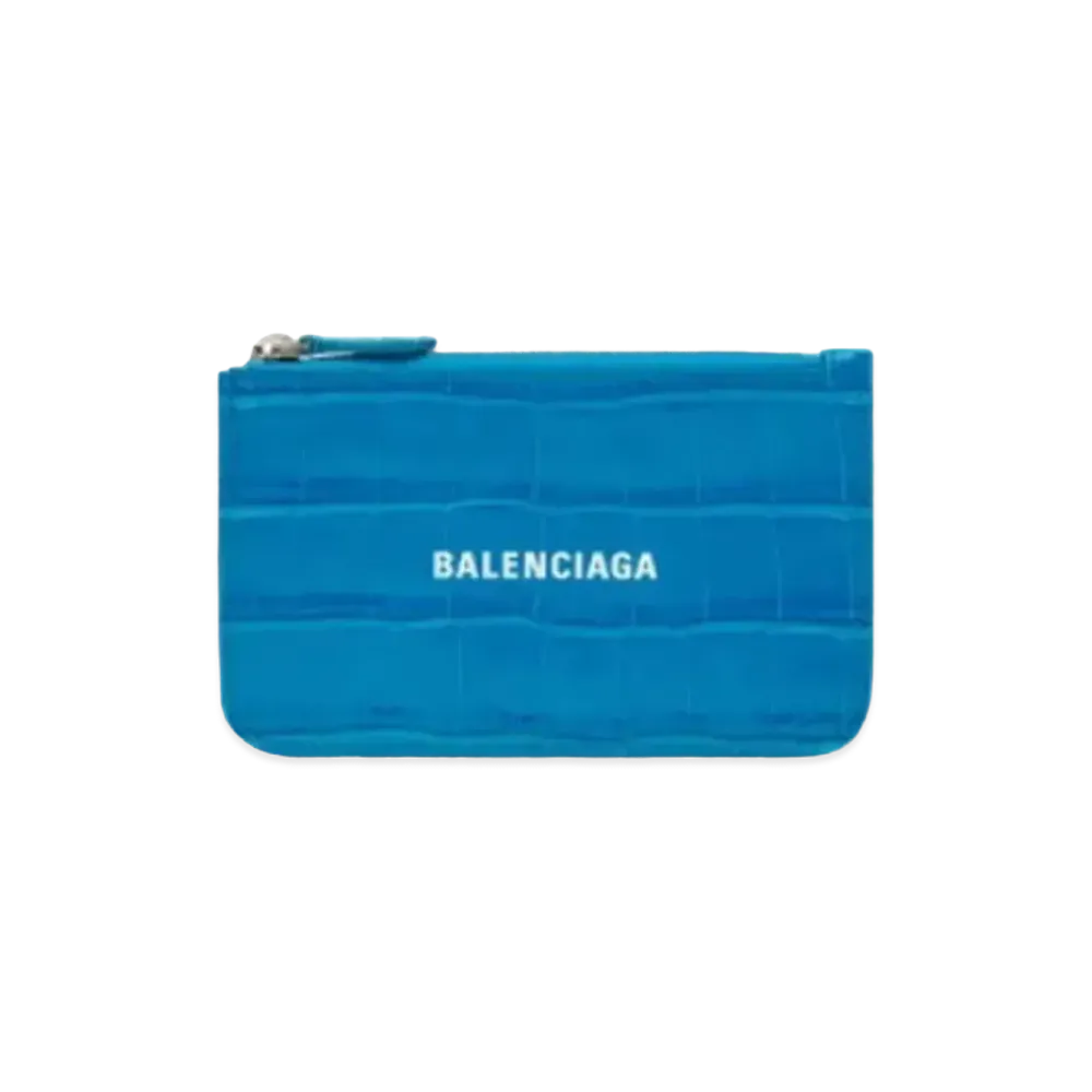 BALENCIAGA Cash Large Long Coin And Card Holder "Blue"