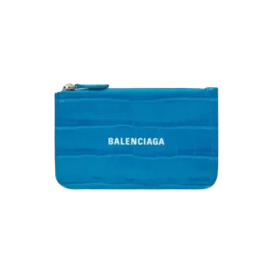 BALENCIAGA Cash Large Long Coin And Card Holder "Blue"