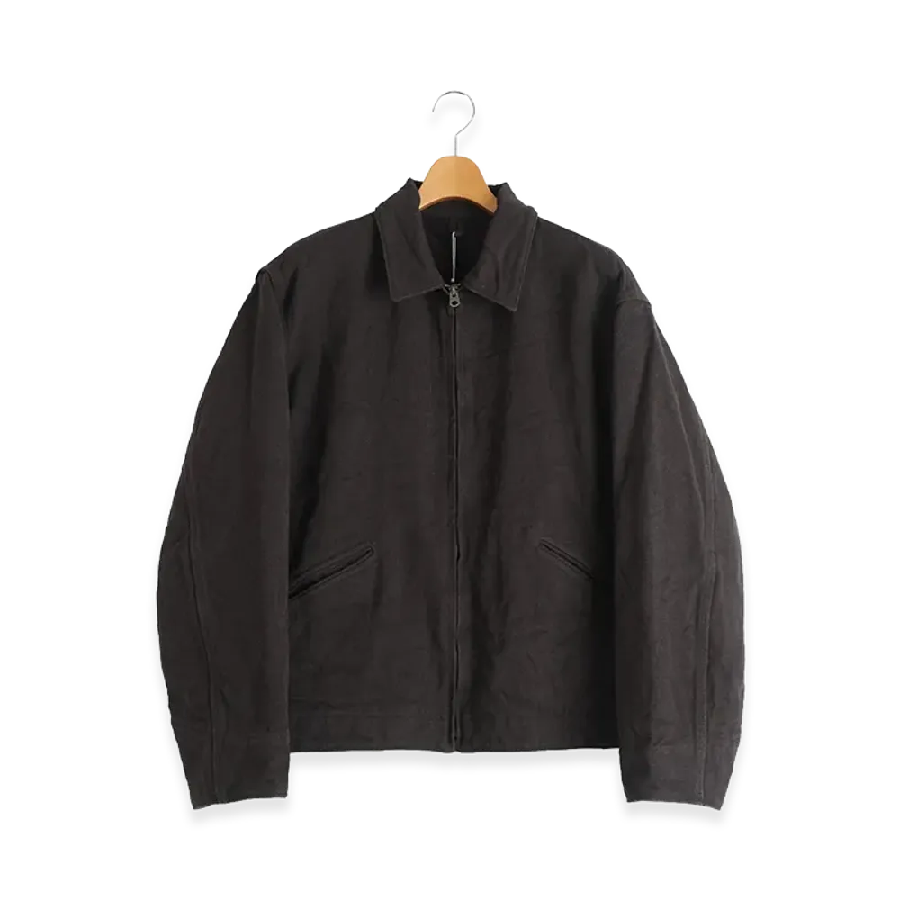 COMOLI Hemp Duck Zip Short Jacket "Brown"