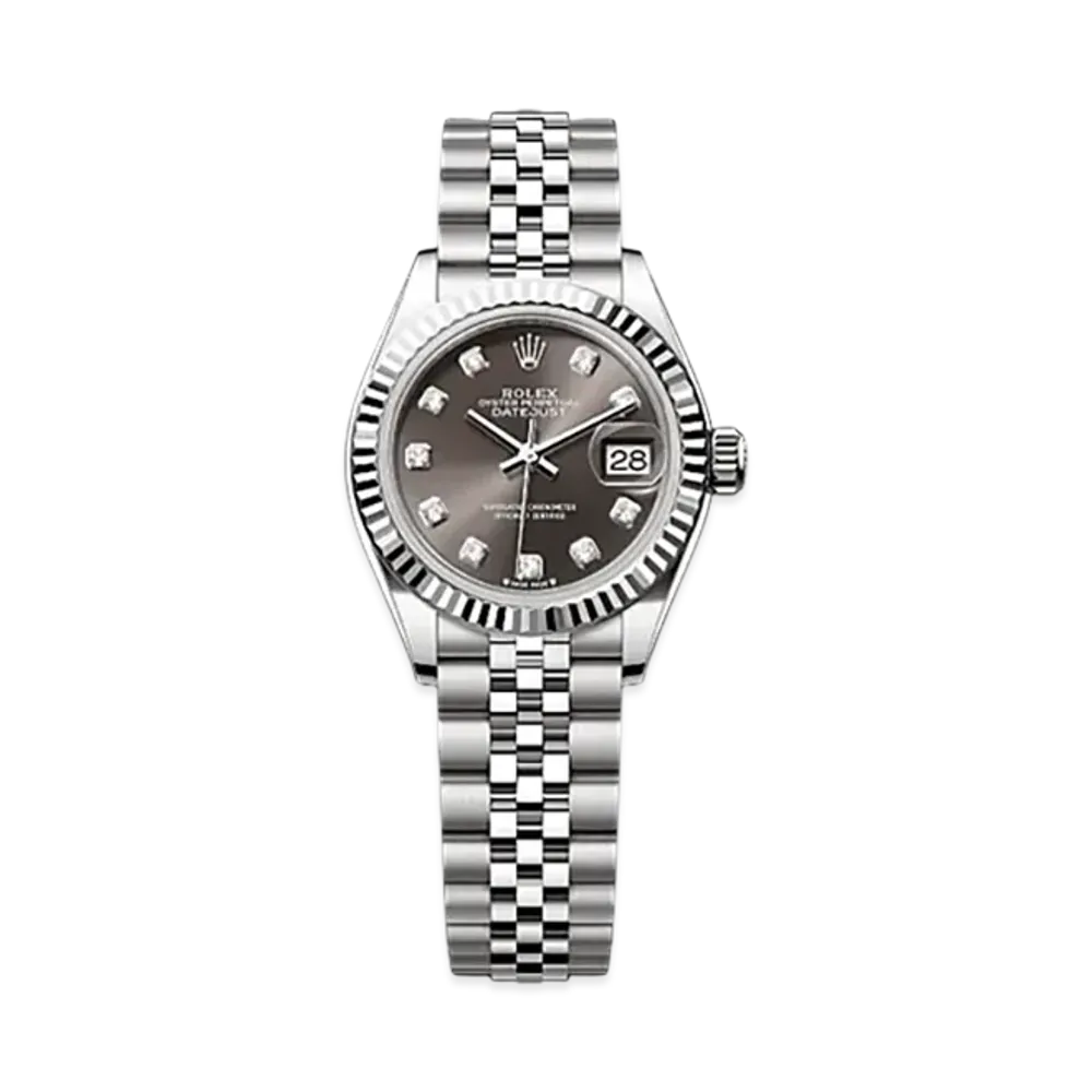 ROLEX Lady-Datejust Oystersteel & White Gold "Brown"