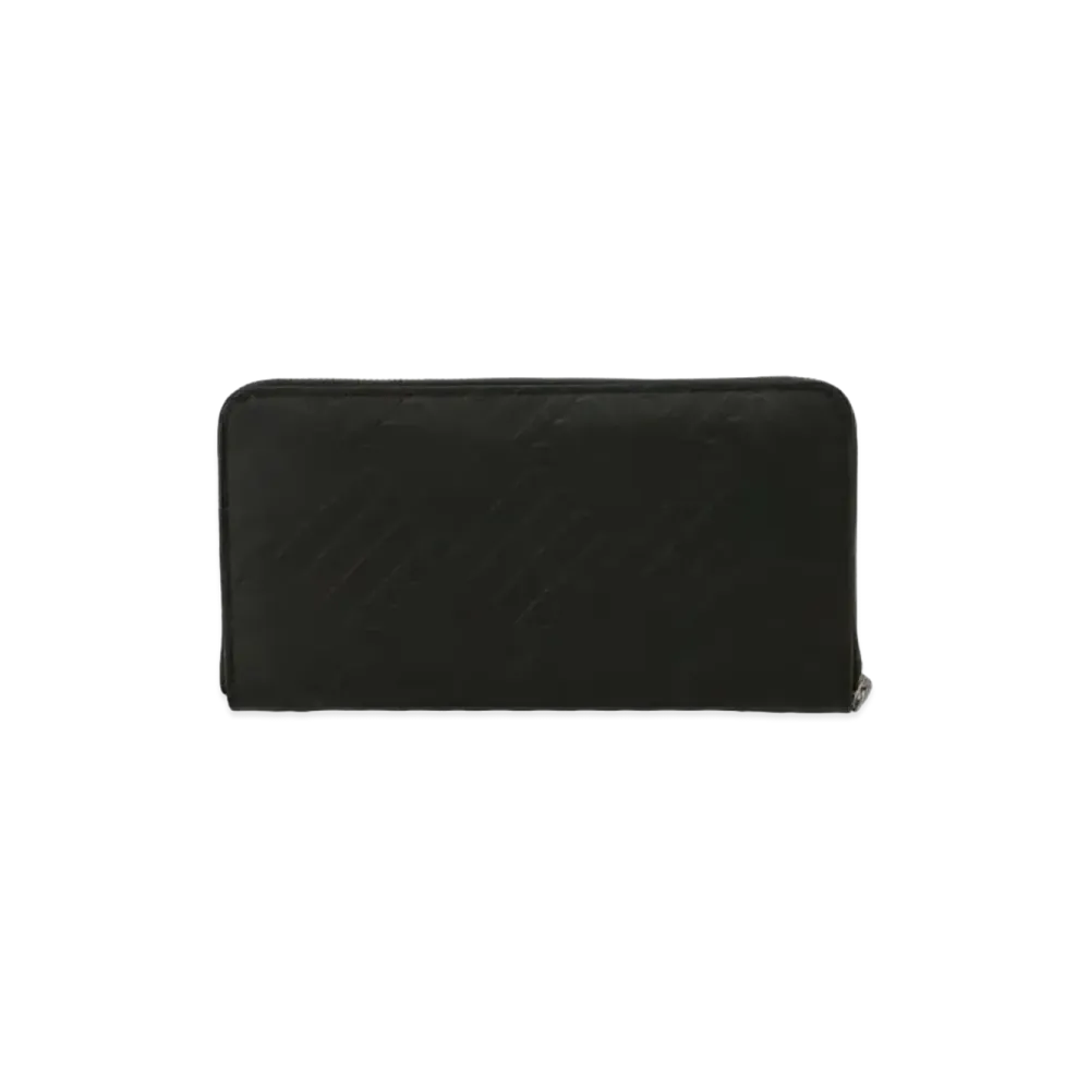 Bottega Veneta Lambskin Calfskin Zip Around Wallet "Black"