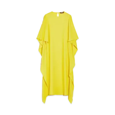 Max Mara Ombrosa Cady Fabric Long Dress "Yellow"