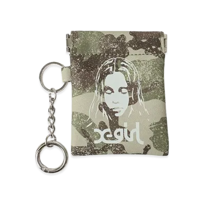 X-Girl Women's Face Mini Pouch Keyring "Camo"