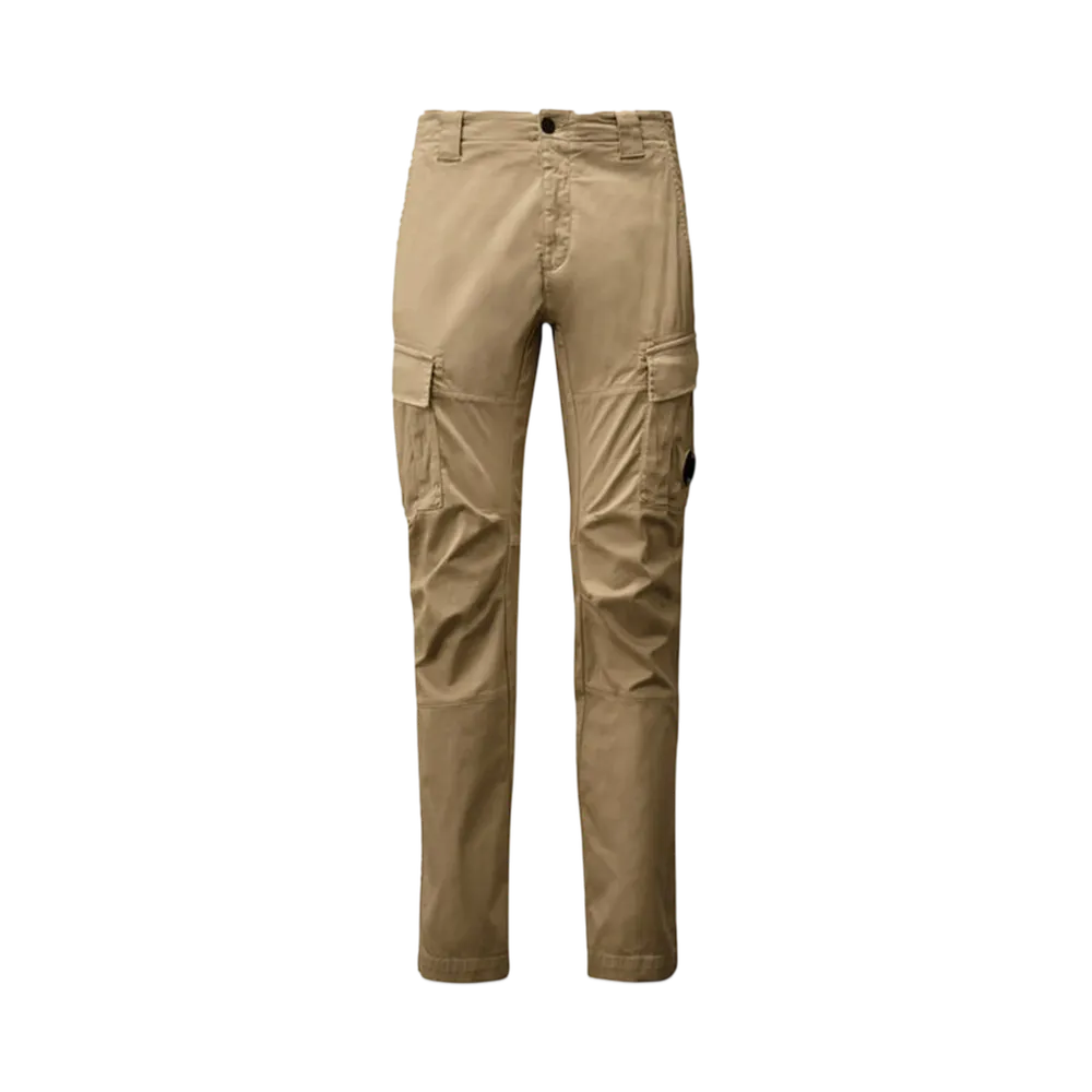 C.P. Company Stretch Sateen Cargo Lens Pants "Vintage Khaki Beige"