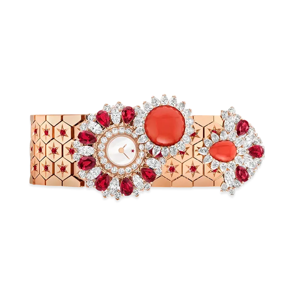 Van Cleef & Arpels Ludo Secret watch "18K Rose gold/Coral/Diamond/Mother-of-pearl/Ruby"