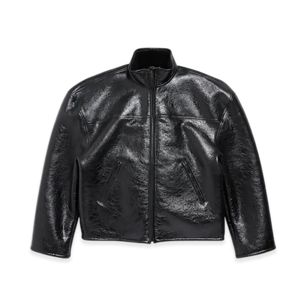 BALENCIAGA Shearling Zip-up Jacket "Black"