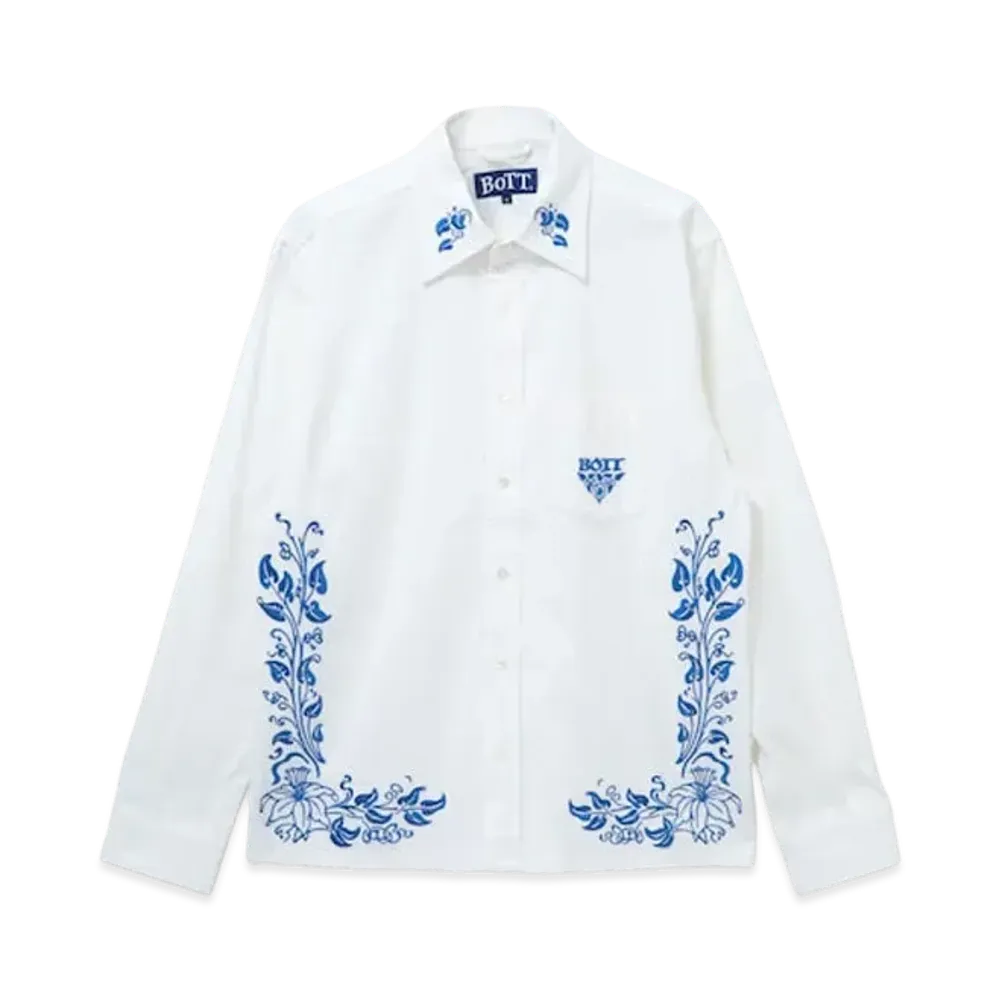 BoTT Embroidered Seersucker Shirt "White"