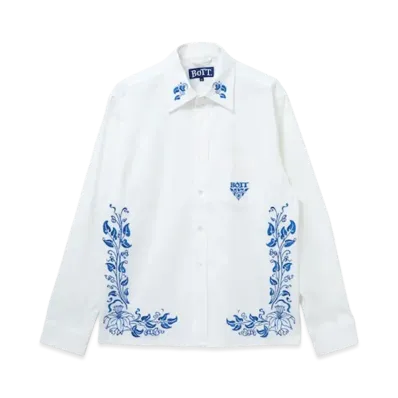 BoTT Embroidered Seersucker Shirt "White"