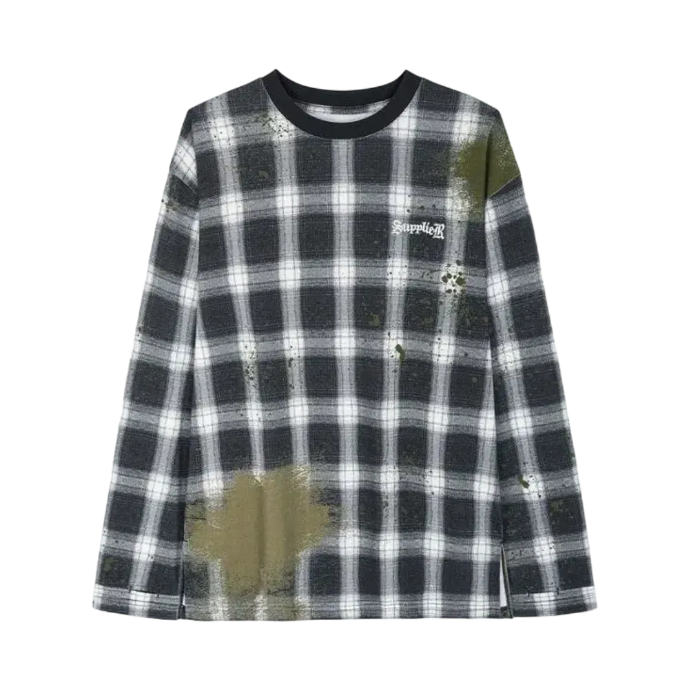 SUPPLIER Print Check LS Tee "Black"