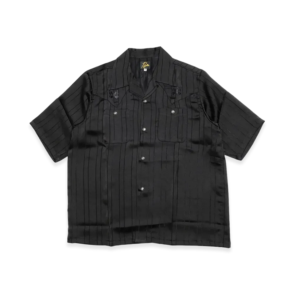NEEDLES S/S Cowboy One-Up Shirt TA/CU/PE Georgette "Black"