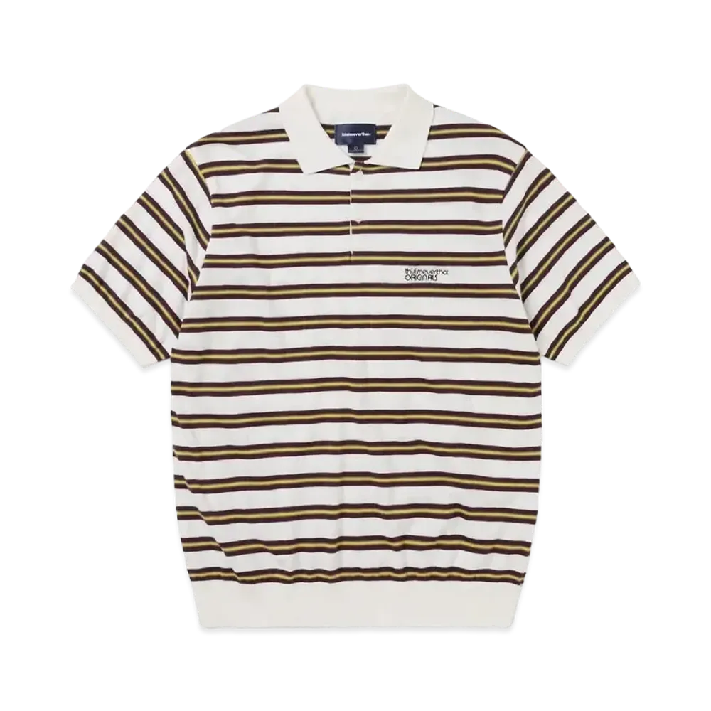 thisisneverthat Striped Knit Polo "Ivory"