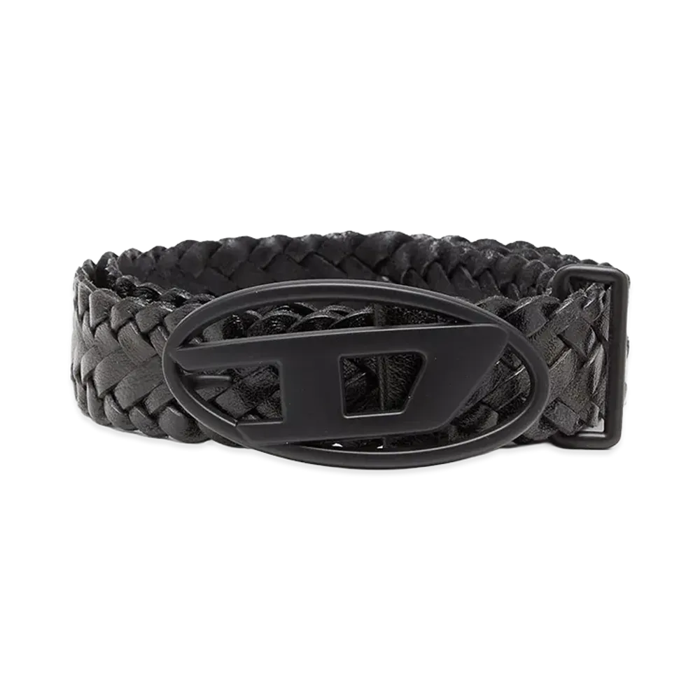 Diesel Belt In Leather With Logo Buckle "Black"