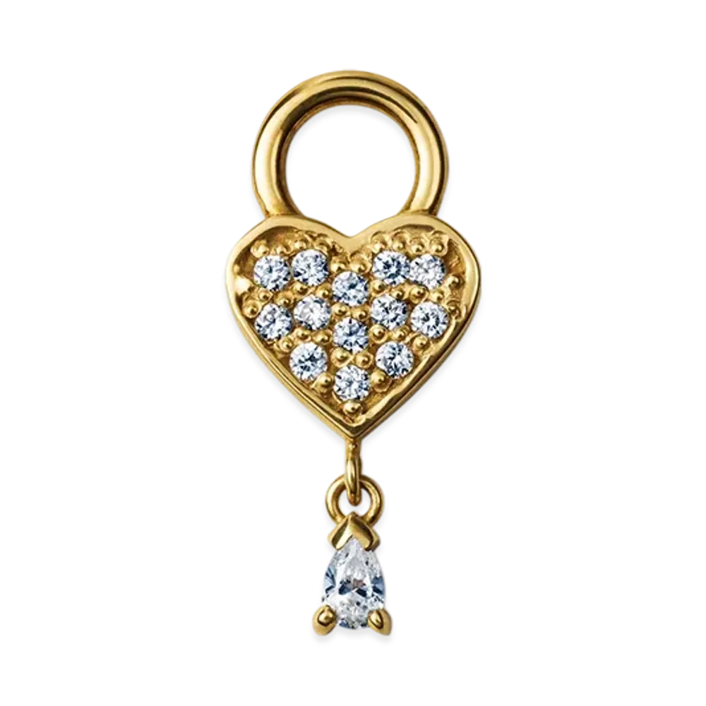 GOD ONLY KNOWS Pave Heart Parts "Gold"