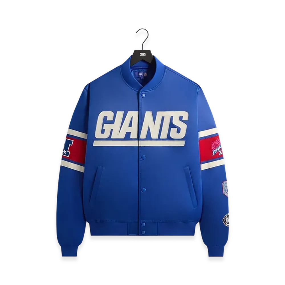 Kith x the NFL New York Giants Satin Bomber Jacket "Current"