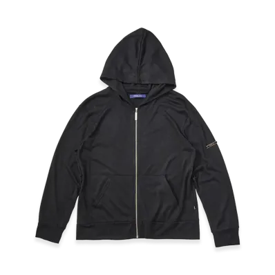 FEELS. Rayon Zip Up Hoodie "Black"