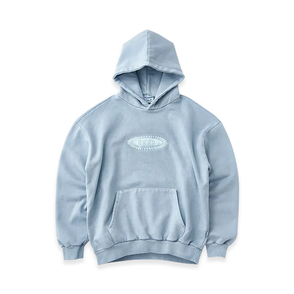 FEELS. Pigment Dye Hoodie "Light Blue"