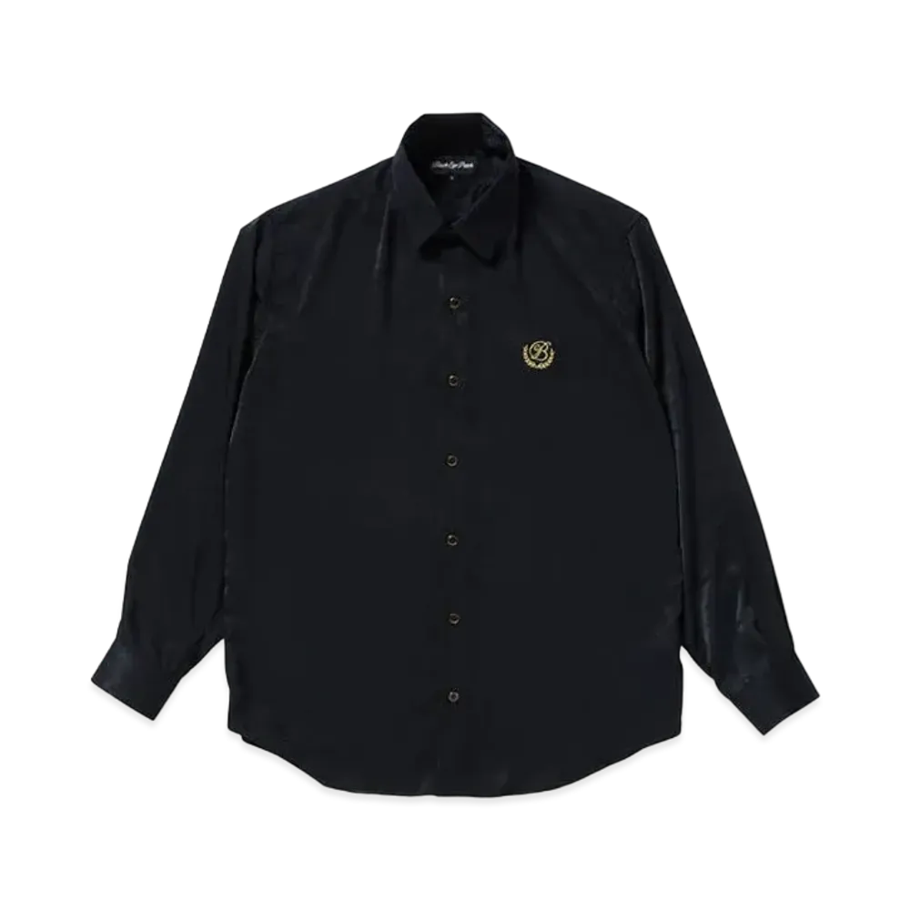 BlackEyePatch B EMBLEM SATIN SHIRT "Black"