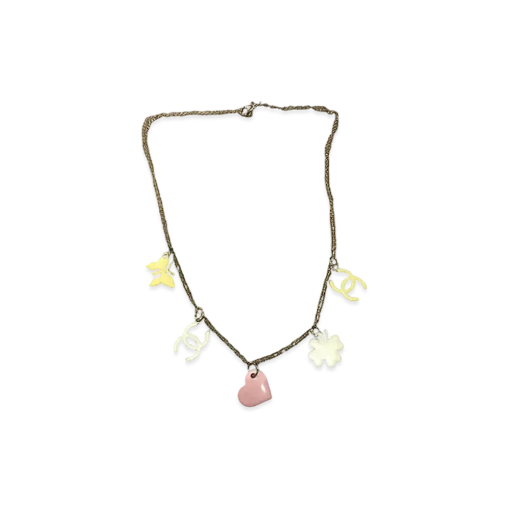 CHANEL Coco Mark Heart Butterfly Necklace