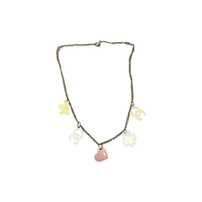 CHANEL Coco Mark Heart Butterfly Necklace