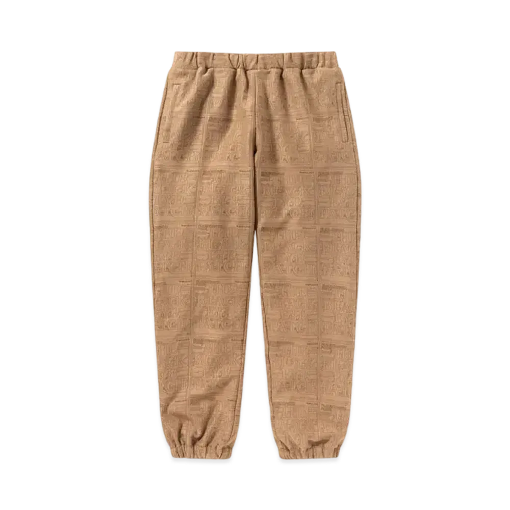 Black Eye Patch Priority Label Fake Suede Track Pants "Brown"