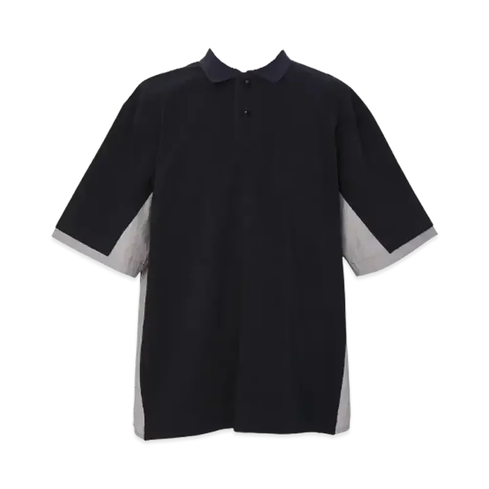 sacai Dungaree x Cotton Jersey Polo Shirt "Navy/Gray"