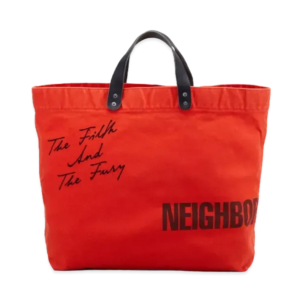 NEIGHBORHOOD Washed Canvas Tote Bag "Orange"