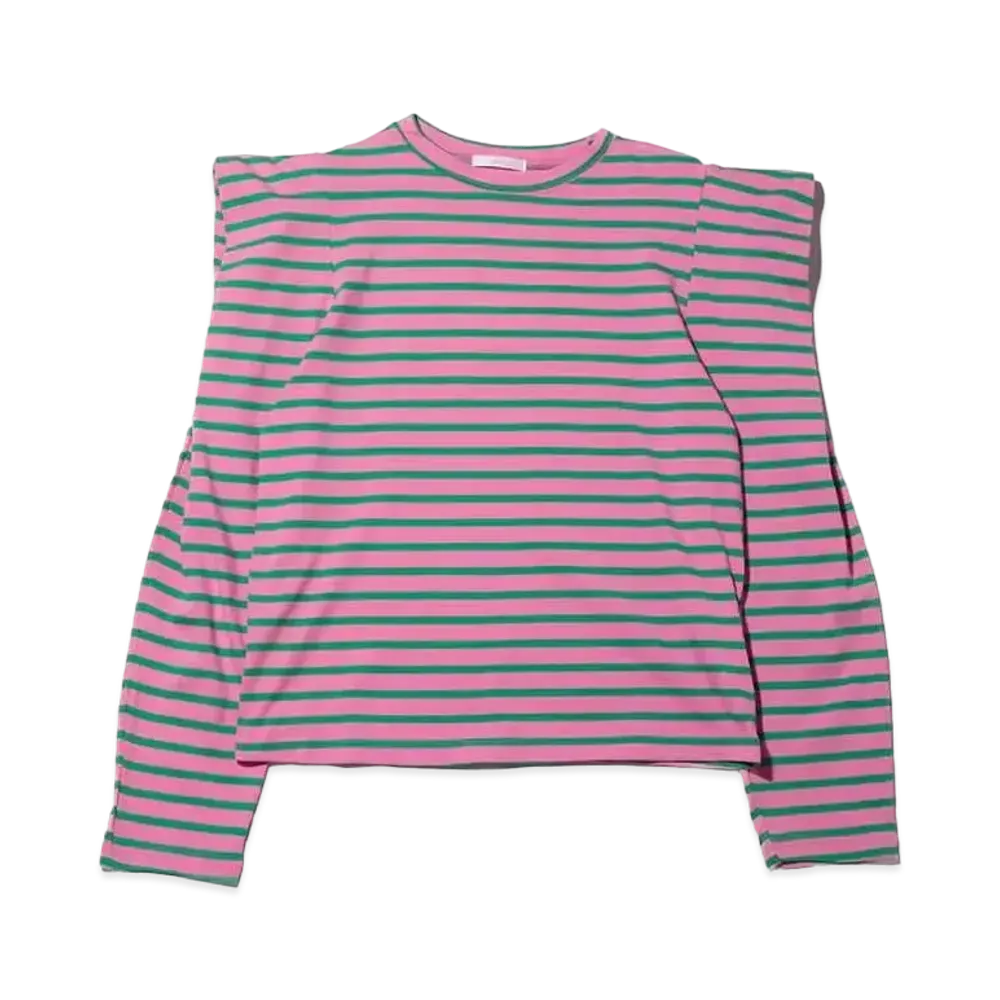 atmos pink Atmos Pink Power Shoulder Border Tops "Pink"