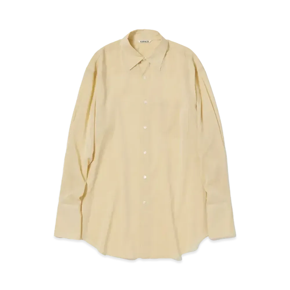 AURALEE Hard Twist Finx Organdy Shirt "Light Yellow Chambray"