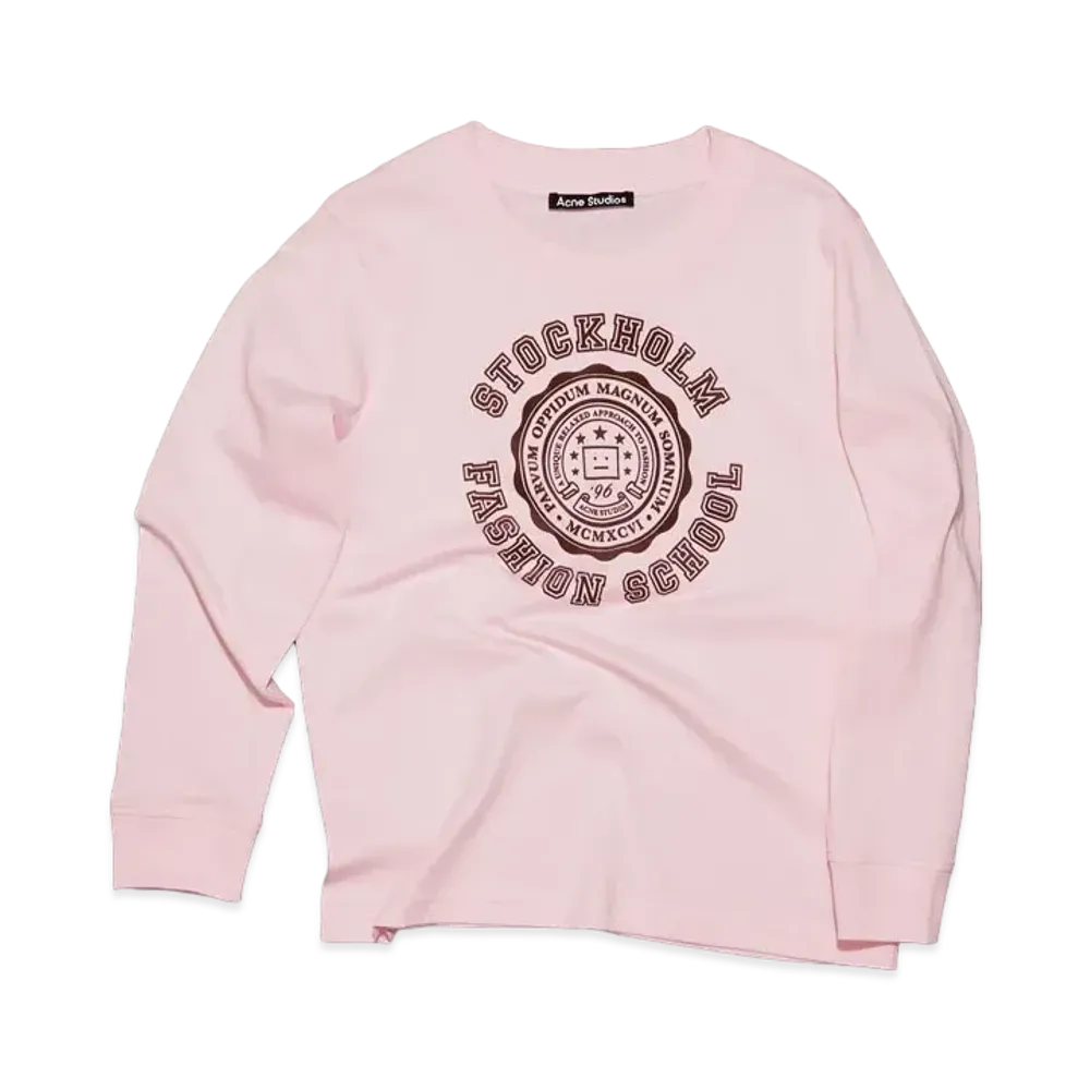 Acne Studios Long Sleeve T-Shirts - Kids "Light Pink"