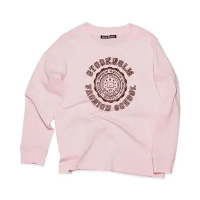 Acne Studios Long Sleeve T-Shirts - Kids "Light Pink"