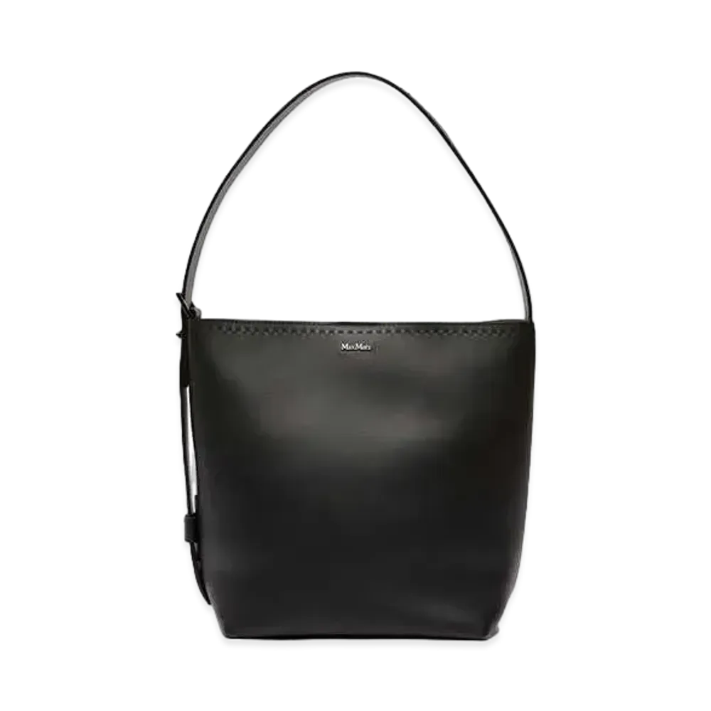 Max Mara Archetipo Calf Leather Shopping Bag "Black"
