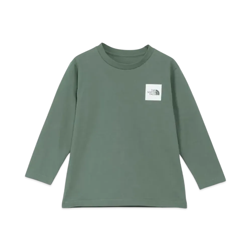The North Face Baby Toddler Long Sleeve Small Square Logo Tee "Duck Green"