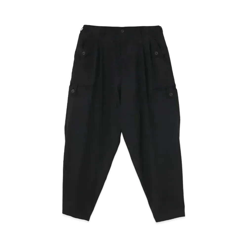 Yohji Yamamoto Pour Homme ARMY GABARDINE DOUBLE PIPING PANTS "Black"