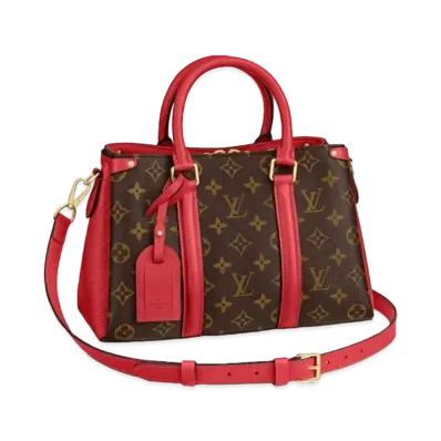 Louis Vuitton Monogram Canvas/Colored Leather Soufflot NV BB "Cerise"