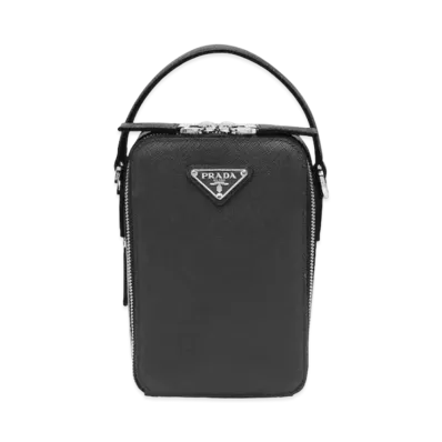 PRADA Brique Saffiano Leather Bag "Black"