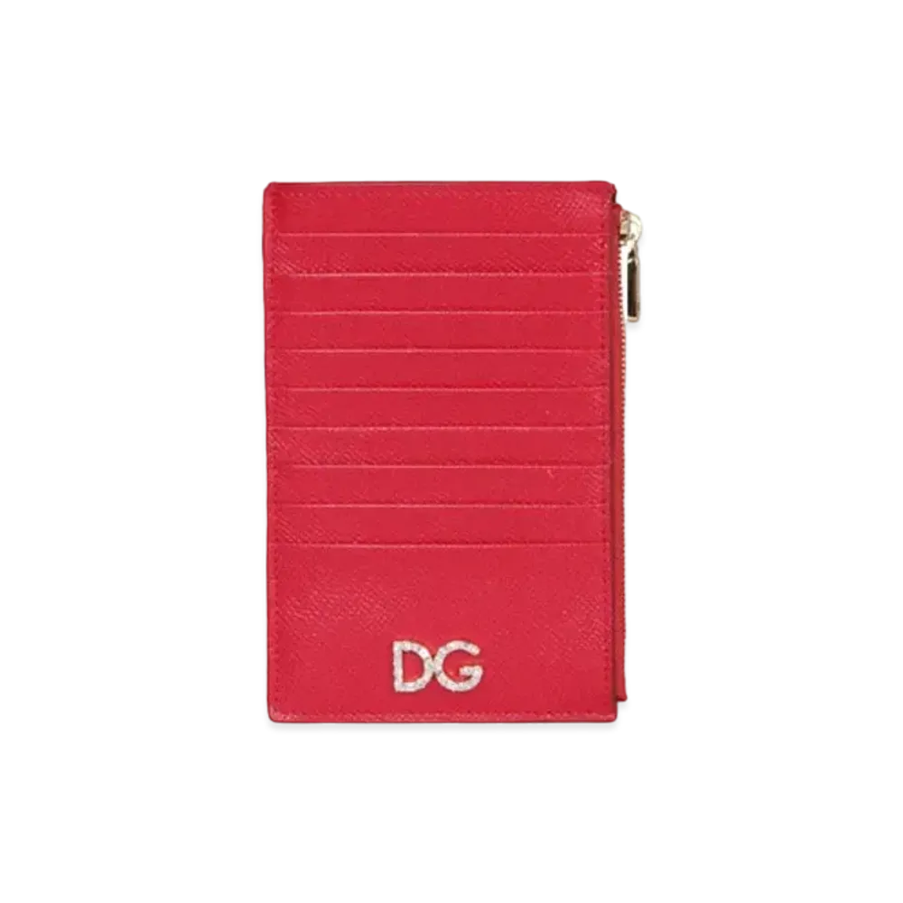 Dolce&Gabbana Vertical Credit Card Holder Large Dauphine Calfskin "Red"