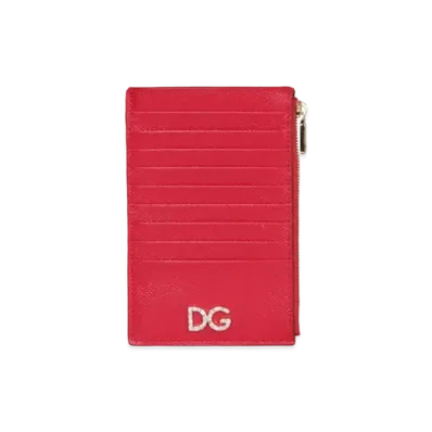 Dolce&Gabbana Vertical Credit Card Holder Large Dauphine Calfskin "Red"