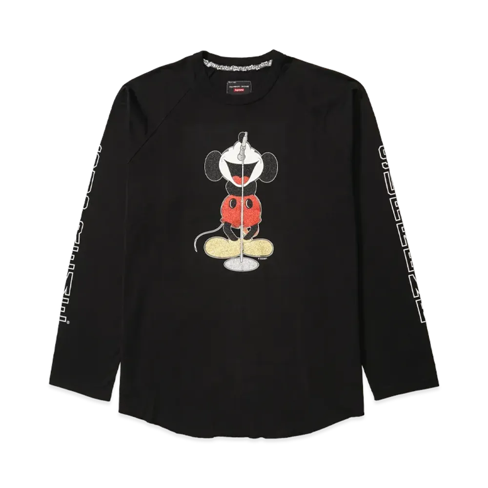 Supreme x Number (N)ine x Mickey Mouse Raglan L/S Top "Black"