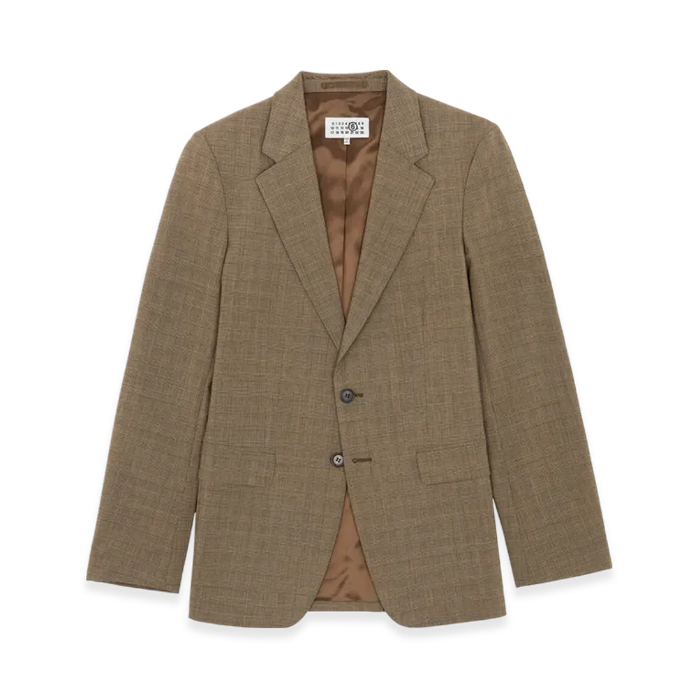 MM6 Maison Margiela Men's Checked Suit Jacket "Brown"