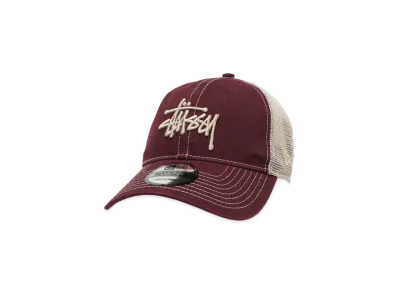 Stussy New Era 9Twenty Washed Basic Trucker "Maroon"