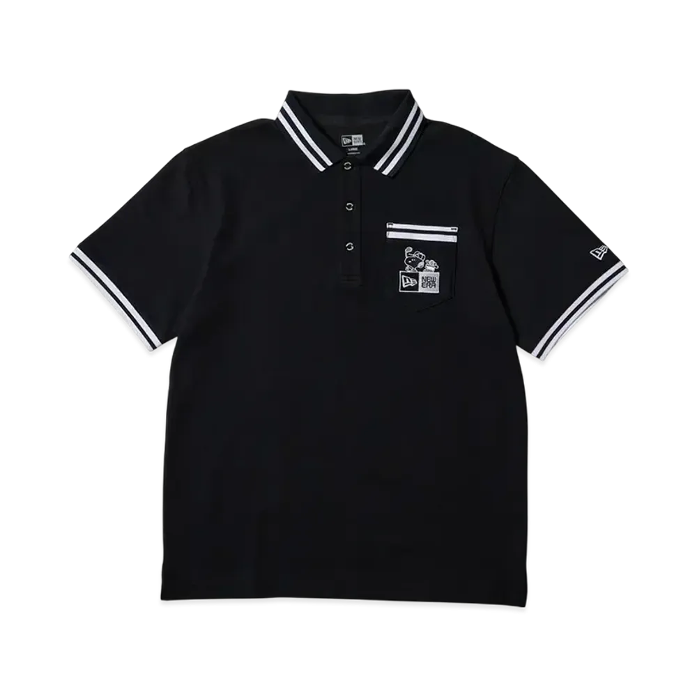 NEW ERA x PEANUTS Golf Short Sleeve Kanoko Polo Shirt Box Logo "Black"