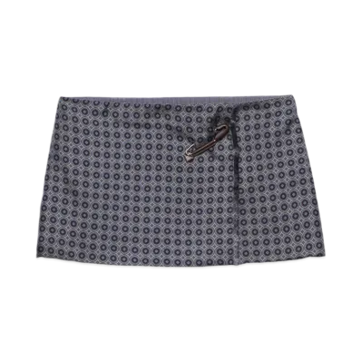 PRADA Women's Printed Silk Twill Miniskirt "Hematite"