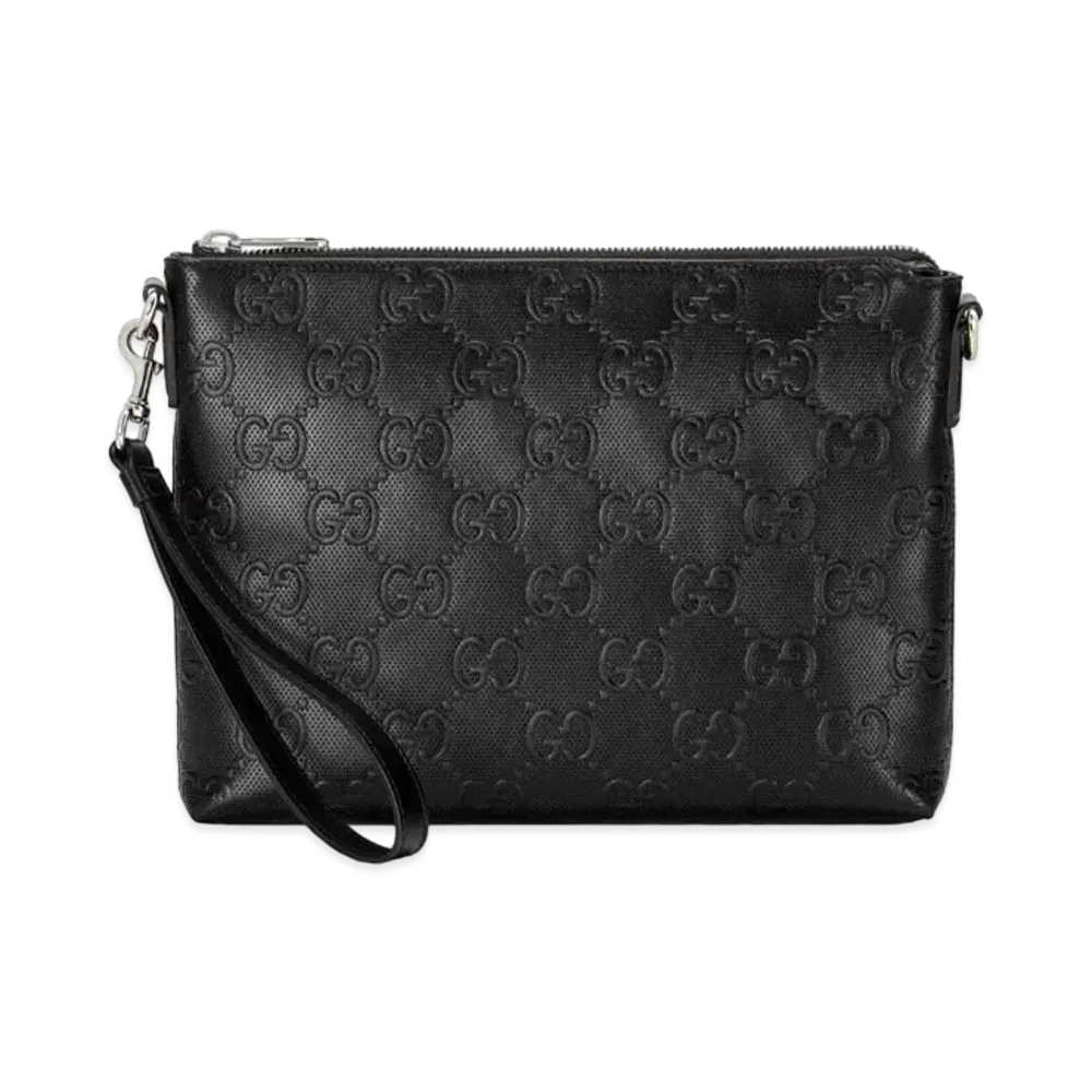 GUCCI GG Emboss Medium Messenger Bag "Black"