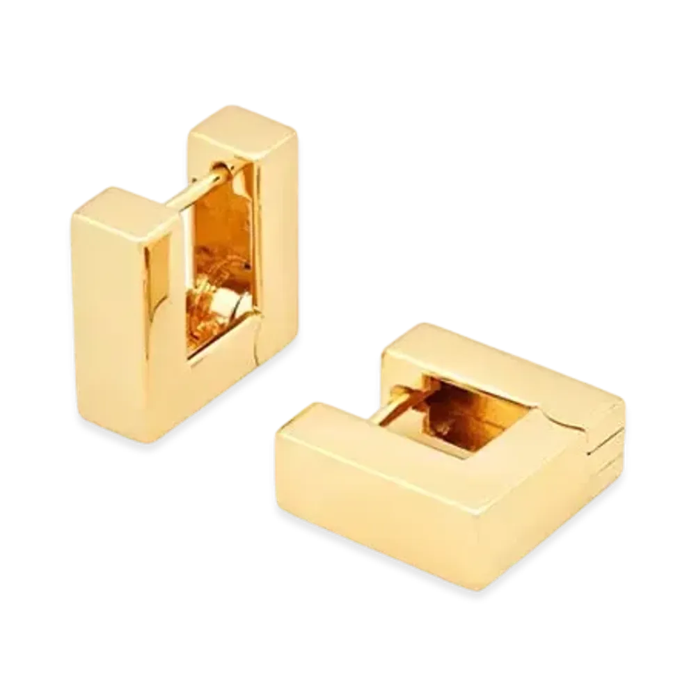 TOMWOOD Square Hoops Small "Gold"