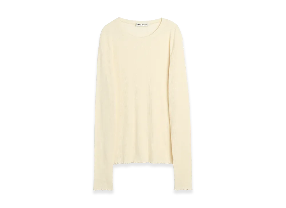 OUR LEGACY Elongated Longsleeve "Cloudbone Ripple Rib"