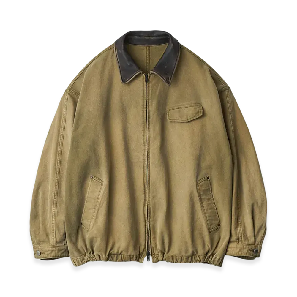 ssstein Sulfur Dyed Whip Cord Vintage Zip Jacket "Khaki"