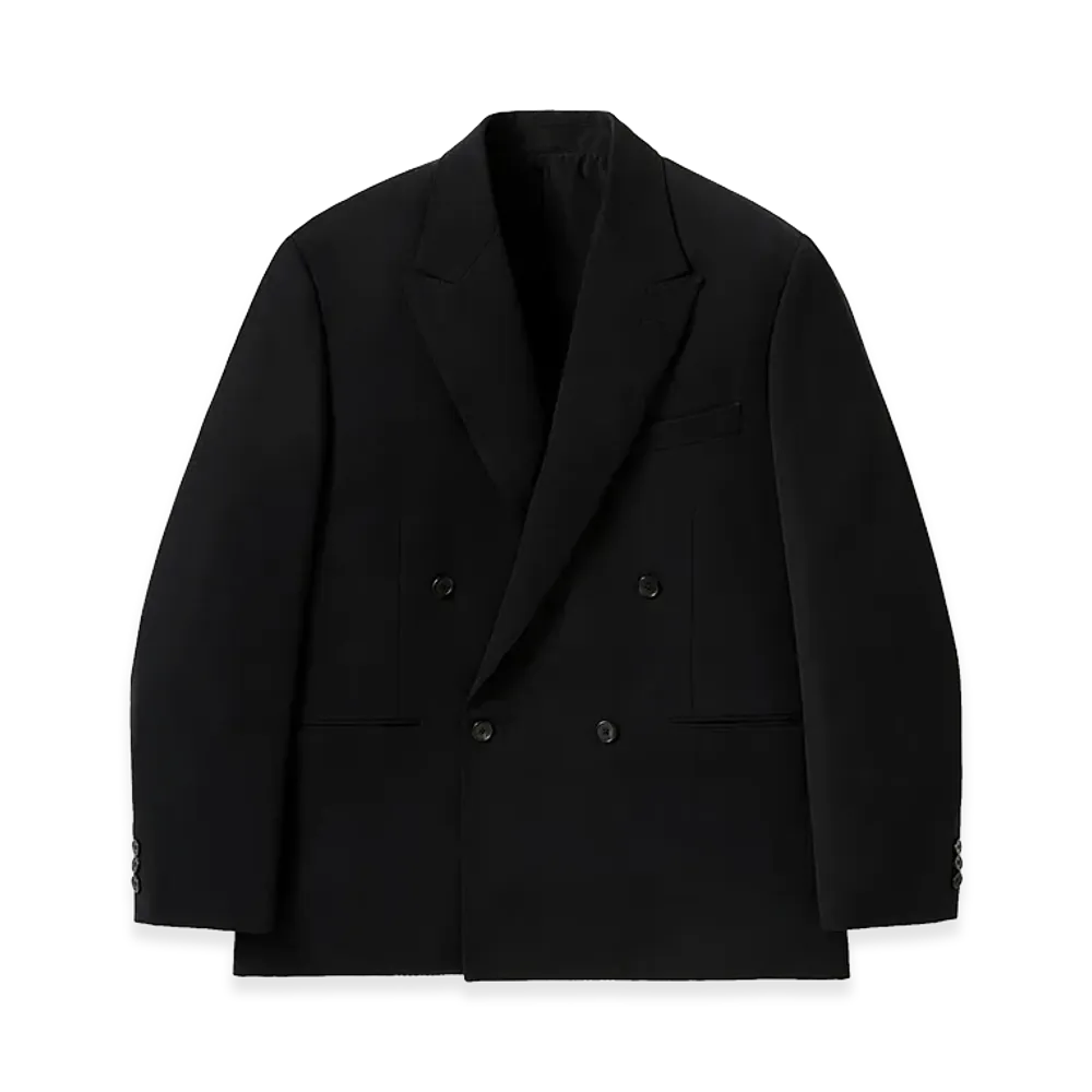 A.PRESSE Wool Double Breasted Jacket "Black"